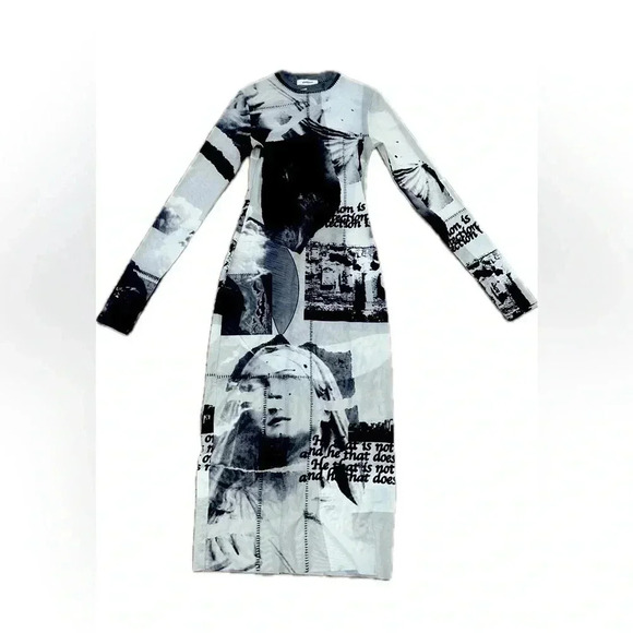 Danielle Guizio sheer print dress XS gorgeous modern statement glam core - Picture 3 of 6